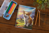 Spiral Notebook - Ruled Line Welsh Corgi and Squirrel in a Mountain Meadow