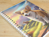 Spiral Notebook - Ruled Line Welsh Corgi and Squirrel in a Mountain Meadow