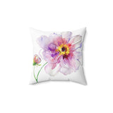 Sensuous Flower Watercolor Square Pillow 4 Sizes