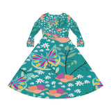 Women's Long Sleeve Dance Dress Folk Art Custom Design