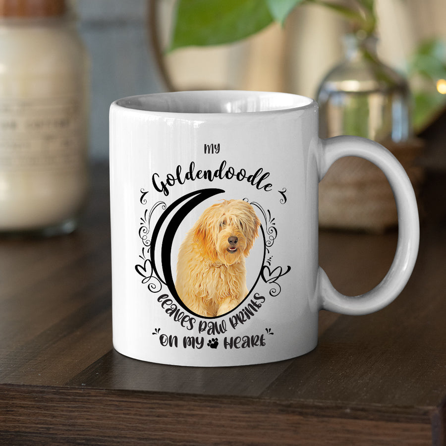 Goldendoodle- My Goldendoodle Leaves Paw Prints On My Heart White Coffee Mug