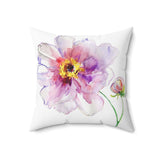 Sensuous Flower Watercolor Square Pillow 4 Sizes