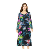 Women's Long Sleeve Dance Dress Folk Flowers Custom Design