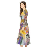 Women's Long Sleeve Dance Dress Beautiful Landscape