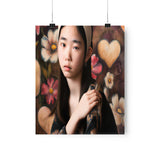 Hearts and Flowers Premium Matte Vertical Poster Vermeer Style