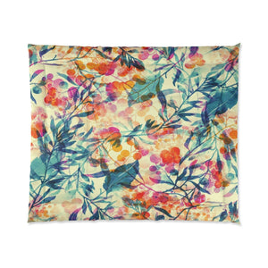 Berries and Leaves Watercolor Comforter Custom Design