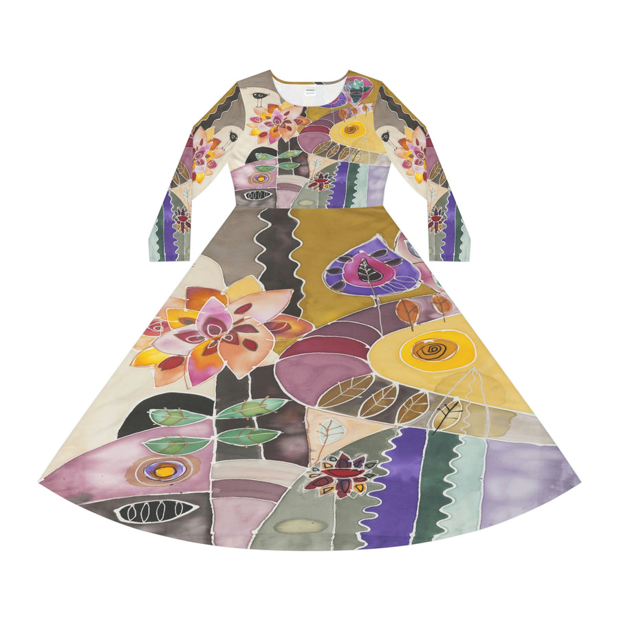 Women's Long Sleeve Dance Dress Beautiful Landscape