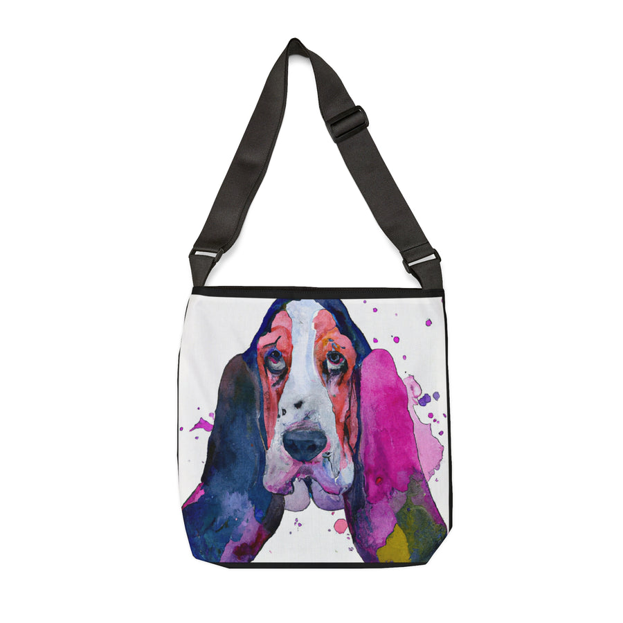 Basset Hound Art Adjustable Tote Bag with Zipper