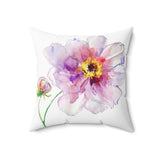 Sensuous Flower Watercolor Square Pillow 4 Sizes