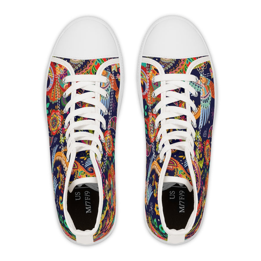 Birds and Flowers Women's High Top Sneakers