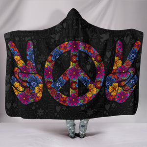 PEACE SYMBOL- Blanket Peace Hoodie Blanket