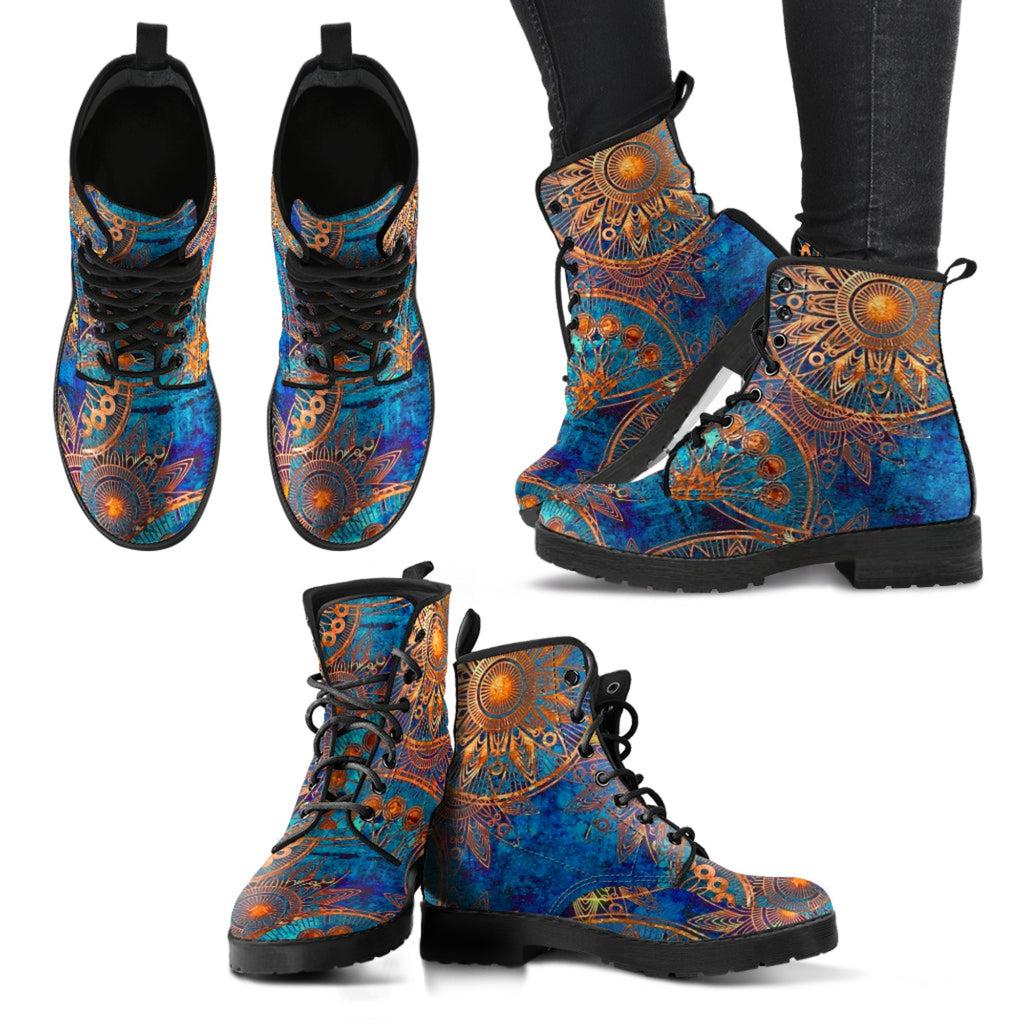 Spiritual-Blue Gold Boots