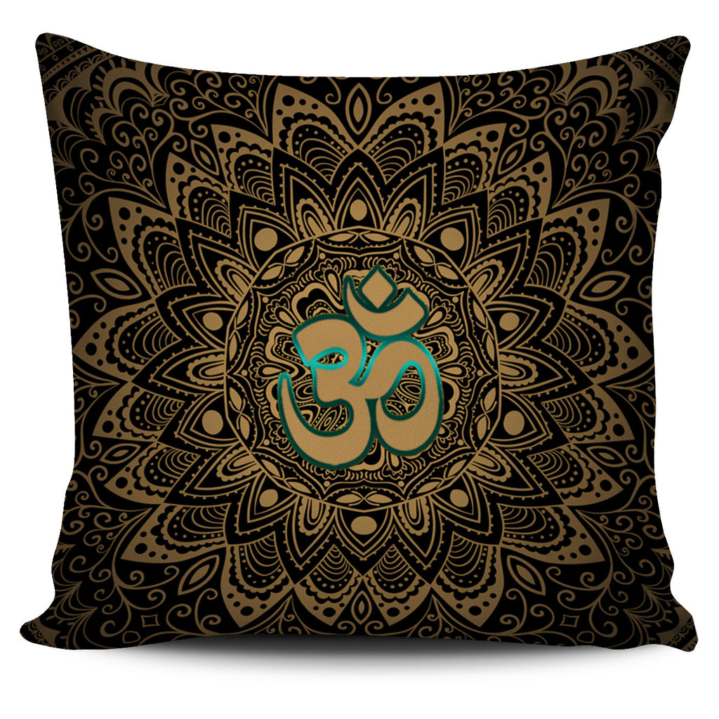 Elegant Golden OM Sign Pillow Cover