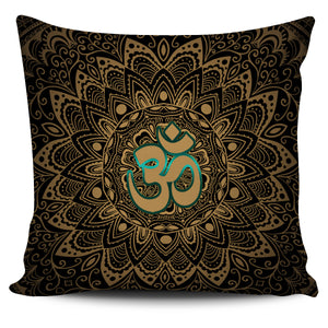 Elegant Golden OM Sign Pillow Cover