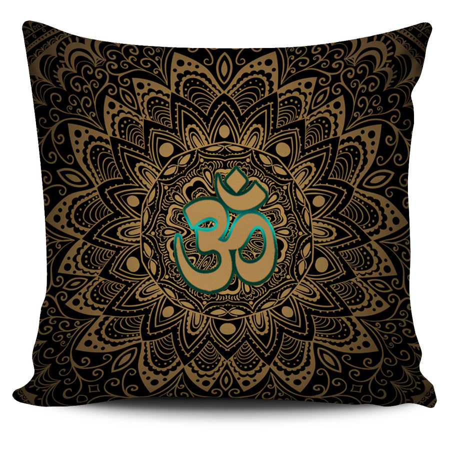 Elegant Golden OM Sign Pillow Cover
