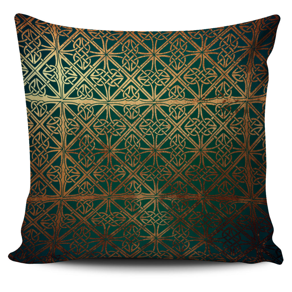 CC Celtic Knot Work Green Copper Pillow Cover