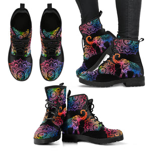 Elephant--Mandala Elephant Handcrafted Boots