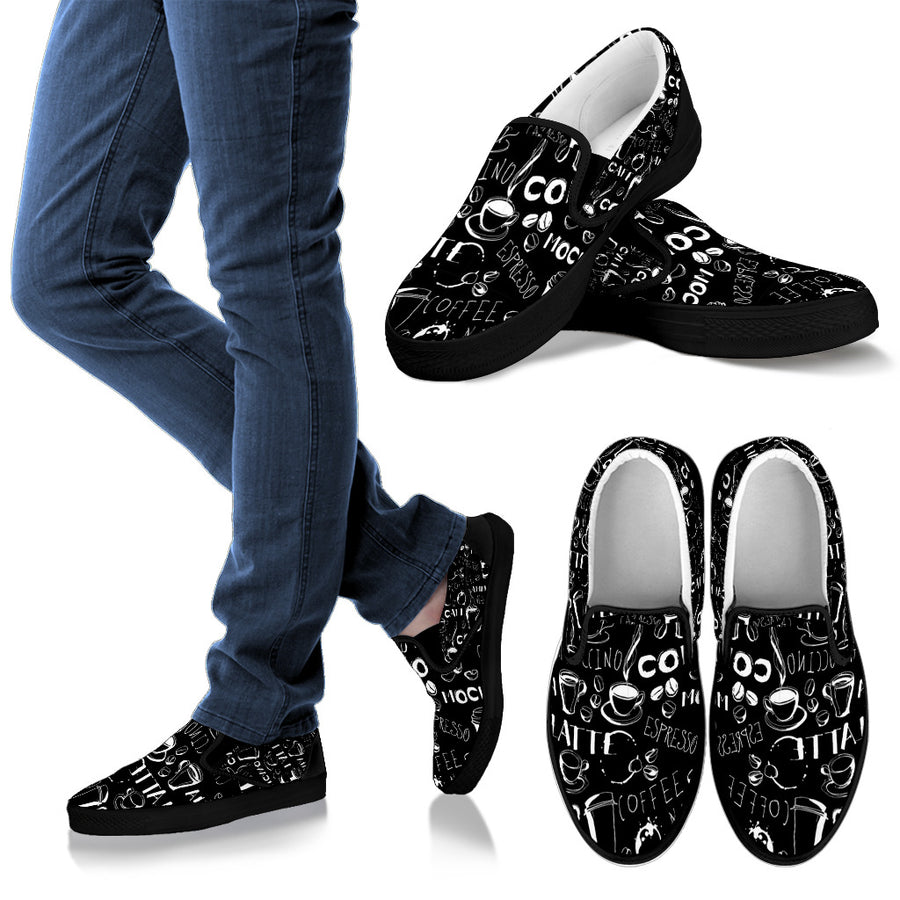 Coffee Lover Men's Slip Ons