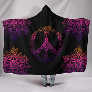 PEACE SYMBOL- Blanket Peace Mandala Hoodie Blanket