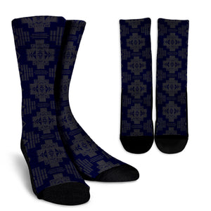 Seven Tribes Navy Gray Crew Socks