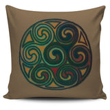 CC Brown Celtic Spiral Pillow Cover