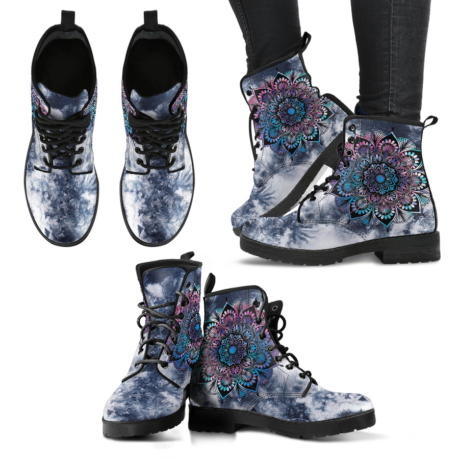 Mandala Tie Dye Women's Leather Boots