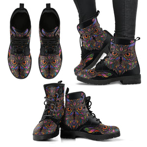 Colorful Owl Women's Leather Boots