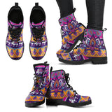 Spiritual- Colorful Lotus Women's Leather Boots