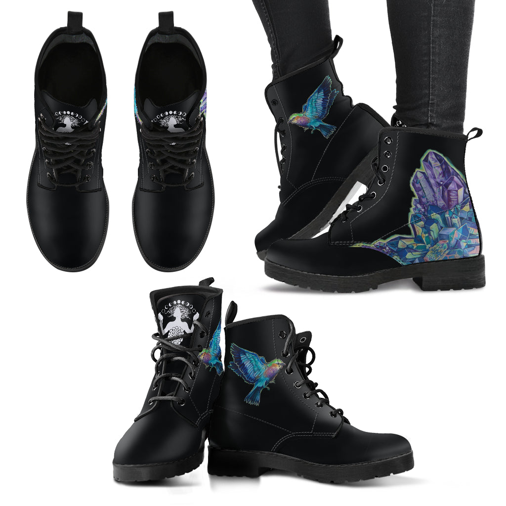 The Crystal & The hummingbird  - Vegan Women's Boots