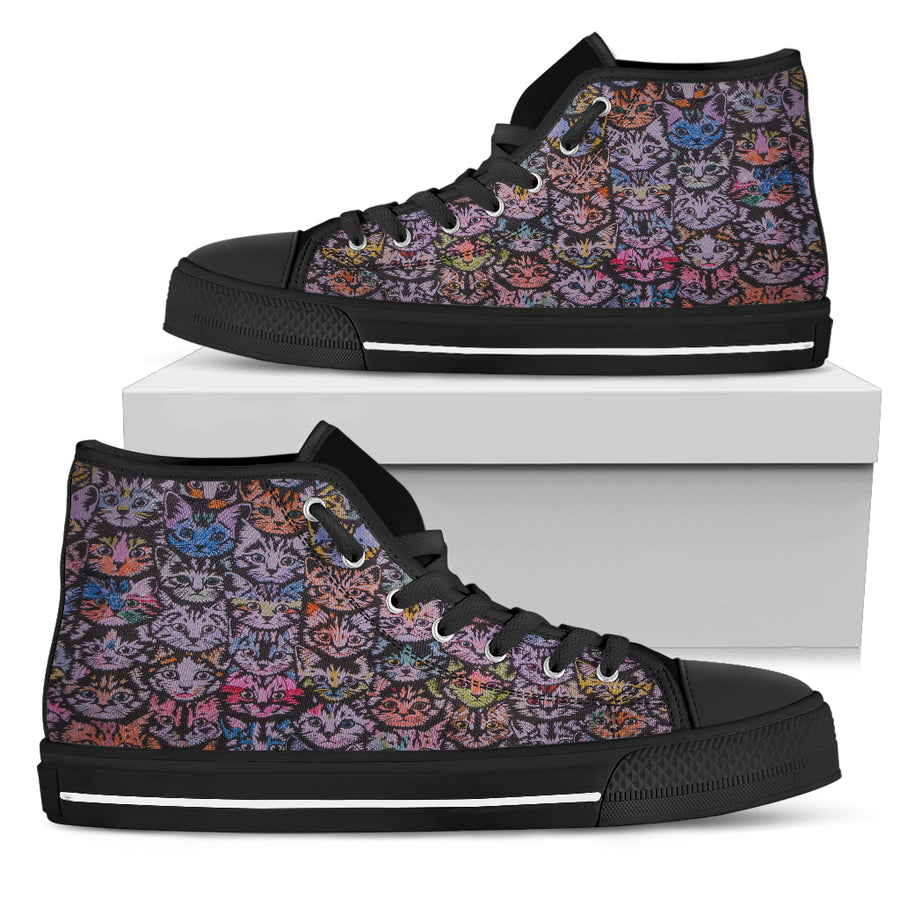 HT  Wall of Cats- Women's Graffiti Inspired High Tops