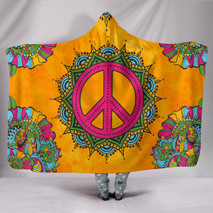 PEACE SYMBOL-  Orange Peace Hoodie Blanket Custom Cosy