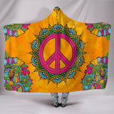 PEACE SYMBOL-  Orange Peace Hoodie Blanket Custom Cosy
