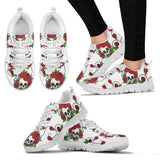 Hand Draw Skull & Roses Sneakers - White