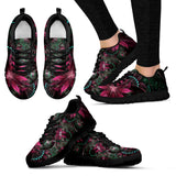Flower Fractal Handcrafted Black Sole Sneakers