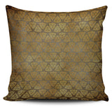 CC Brown and Gold Celtic Triquerta Pillow Cover