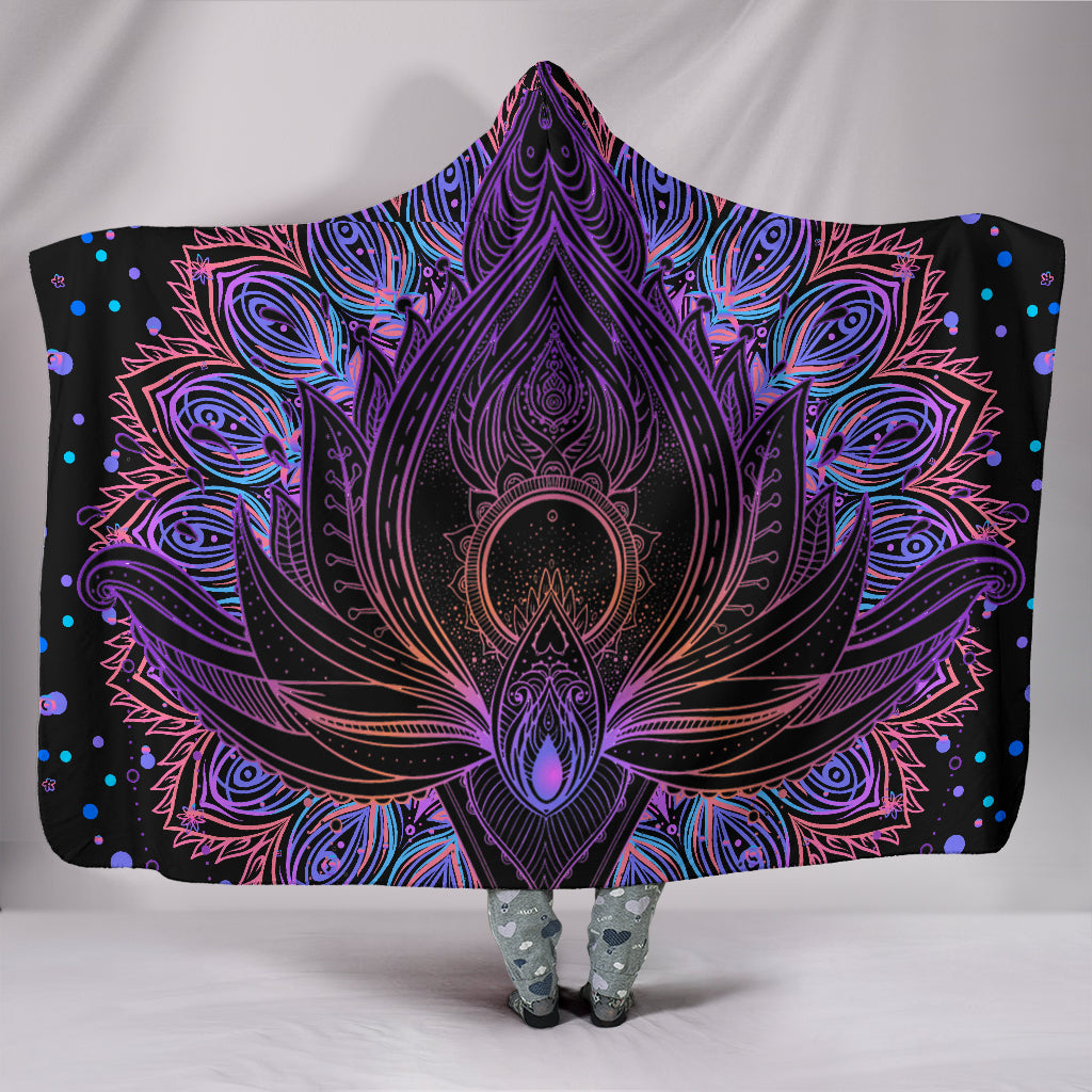 FLOWERS-Lotus 2 Hooded Blanket