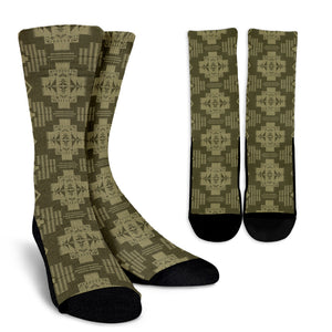 Seven Tribes Brown and Tan Crew Socks