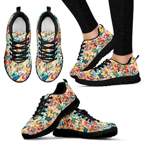 Flowers Black Women's Sneakers