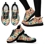 Flowers Black Women's Sneakers