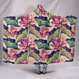 FLOWERS-  Lotus -Hooded Blanket