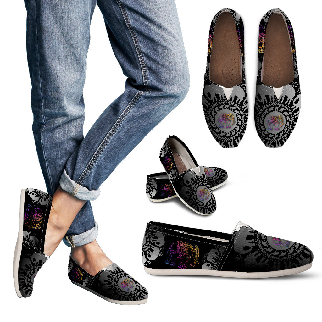 Rainbow Elephant Mandala Women's  Shoes