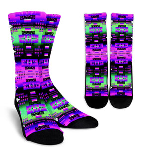 Seven Tribes Pink Teal Crew Socks