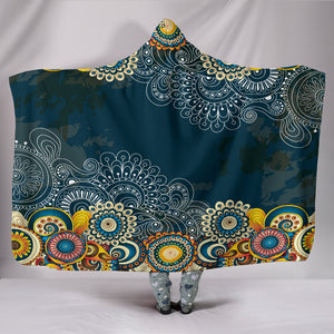 FLOWERS-Henna Flower Hoodie Blanket