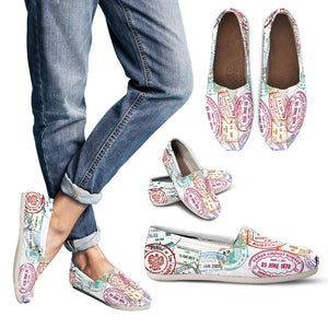 PASSPORT STAMPS CASUAL SHOES (WHITE)