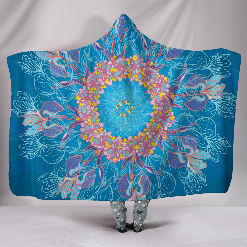 FLOWERS- Cosmic Flower Hooded Blanket
