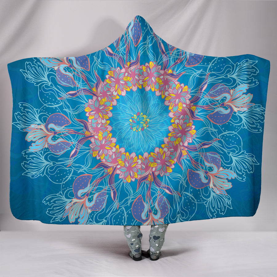 FLOWERS- Cosmic Flower Hooded Blanket