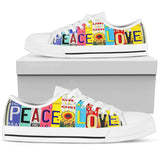 Hippie- Peace Love Low Top Shoes