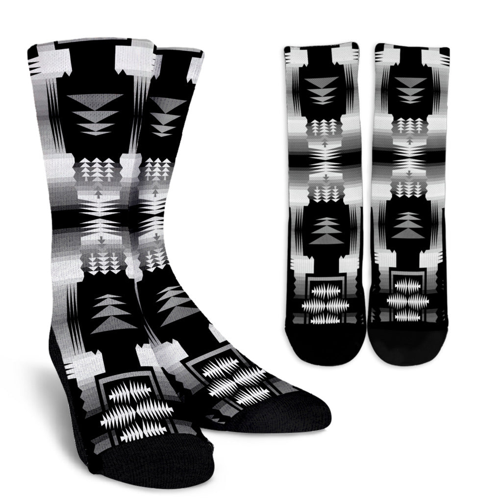 Black and White Fire Crew Socks