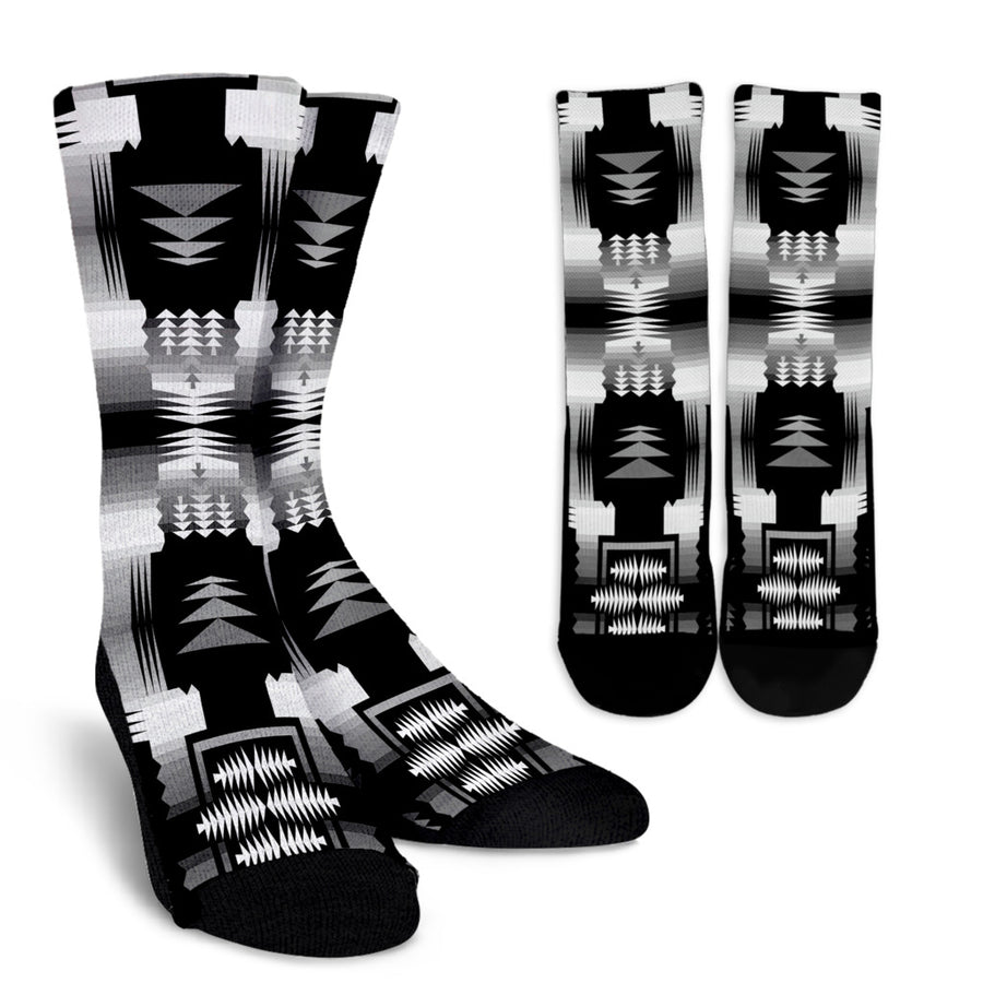 Black and White Fire Crew Socks