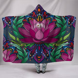 FLOWERS- Lotus Flower Hoodie Blanket Custom Design
